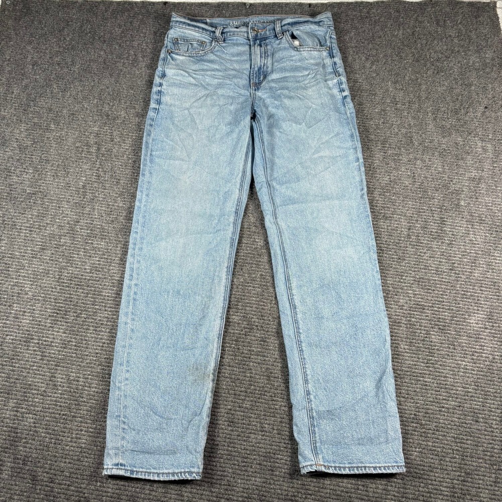 American Eagle Straight Jeans Womens 6 Light Blue Excellent Super High Rise